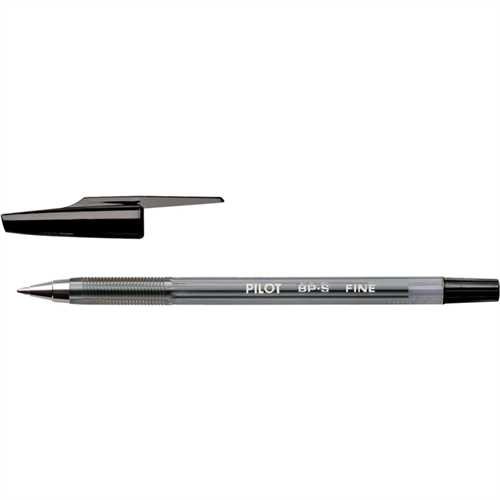 PILOT Kugelschreiber, BP-S, mit Kappe, F, 0,3 mm, Schaftfarbe: schwarz, Schreibfarbe: schwarz
