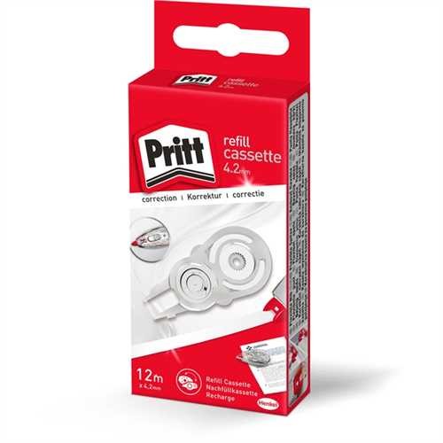 Pritt Korrekturrollernachfüllkassette refill flex, permanent, 4,2 mm x 12 m, 1zeilig, weiß