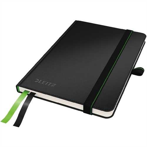 LEITZ Notizbuch Complete, liniert, A6, 100 g/m², Einbandfarbe: schwarz, 80 Blatt