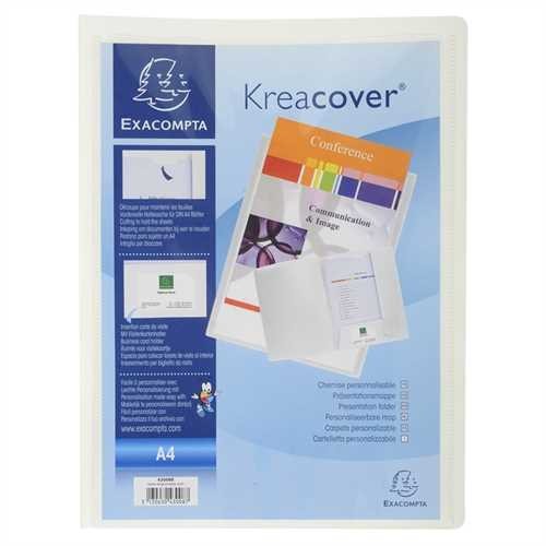 EXACOMPTA Einschlagmappe Kreacover, PP, 2 Klappen, A4, Füllhöhe: 1 cm, weiß