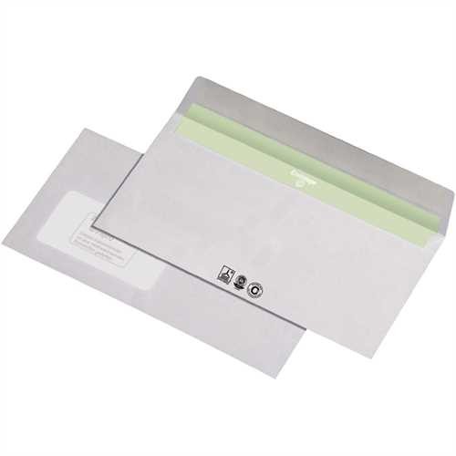 Envirelope Briefumschlag, mit Fenster, haftklebend, DL, 220 x 110 mm, 80 g/m², RC, weiß (1.000 Stück