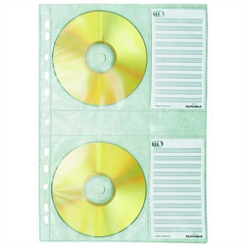 DURABLE Prospekthülle COVER M, PP, Universallochung, A4, farblos, für: 4 CDs (5 Stück)