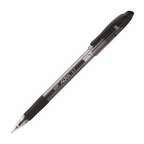 STAPLES Gelschreiber AURA™, mit Kappe, 0,7 mm, Schreibfarbe: schwarz (12 Stück)