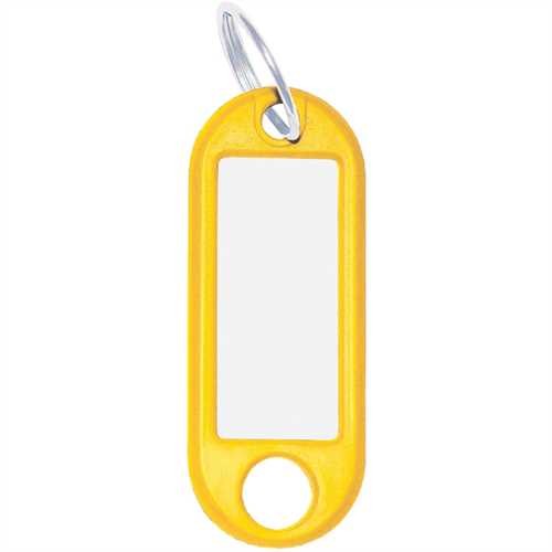 WEDO Schlüsselanhänger, Kunststoff/Metall, mit Ring, Ø: 18 mm, 52 x 21 x 3 mm, gelb (10 Stück)