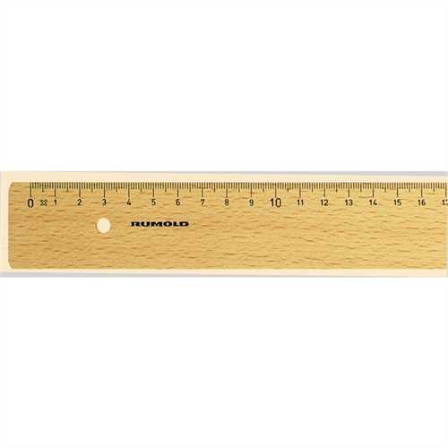 RUMOLD Lineal, Buche, mit Tuschekante, Länge: 20 cm, mm-Teilung, natur