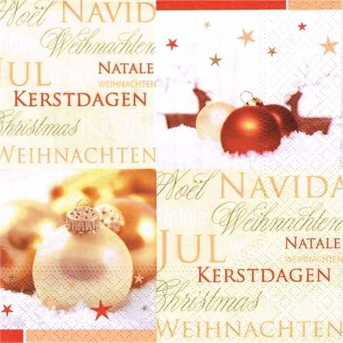 PAPSTAR Serviette, Season's Greetings, 3lagig, 1/4 Falz, 33 x 33 cm, bunt (20 Stück)