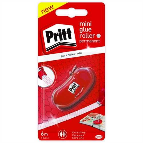 Pritt Kleberoller mini permanent, Einweg, 5 mm x 6 m, rot