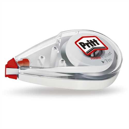 Pritt Korrekturroller Mini Roller, permanent, Einweg, 4,2 mm x 7 m, 1zeilig, weiß (1 Stück)