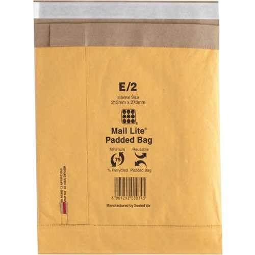 Mail Lite Papierpolstertasche, ohne Fenster, haftklebend, 213 x 274 mm, innen: 213 x 273 mm, 75 g, K