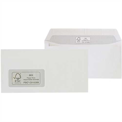 MAILmedia Briefumschlag, mit Fenster, haftklebend, DL, 220 x 110 mm, 100 g/m², weiß (500 Stück)