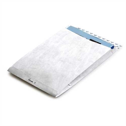 BONG Versandtasche, mit Falte, 38 mm, ohne Fenster, haftklebend, B4, 250 x 353 mm, Tyvek, weiß (100