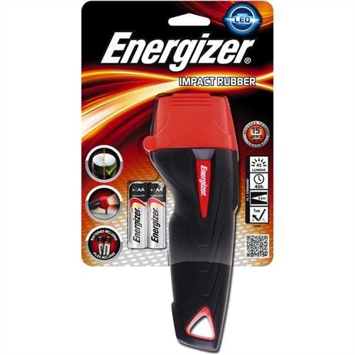 Energizer Taschenlampe, Impact Rubber 2AA, 2 x AA, mit Batterien, LED, Reichweite: 52 m