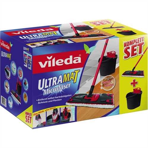 vileda Wischmopp UltraMat, Komplett Set, Kunststoff, mit Aufhängeloch, Borsten/Fransen: Mikrofaser,