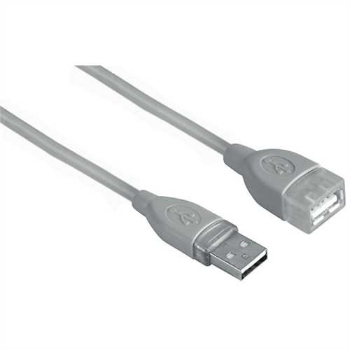 hama Verlängerungskabel, 2 x USB A - Stecker/Buchse, Länge: 3 m, grau