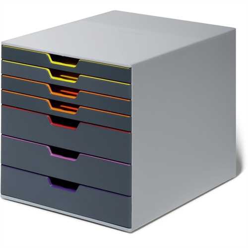 DURABLE Schubladenbox VARICOLOR, Kunststoff, mit 7 Schubladen, 292 x 356 x 280 mm, grau