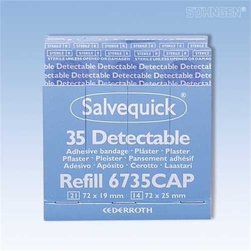 Salvequick Pflaster Blue Detectable REF 6735CAP, sortierte Größen, blau (35 Stück)