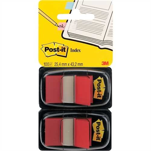 Post-it Haftmarker Index 680, 25,4 x 43,2 mm, rot, 50 Blatt (2 Stück)