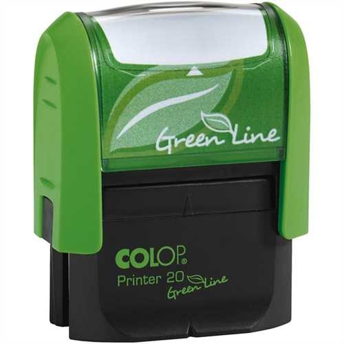 COLOP Textstempel Green Line, mit Gutschein, 38 x 14 mm, 4zeilig, grün