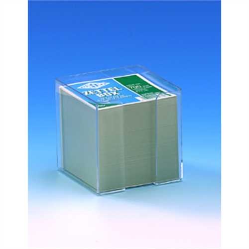 WEDO Zettelbox, gefüllt, für: 9 x 9 cm, farblos, transparent, Inhalt: weiß