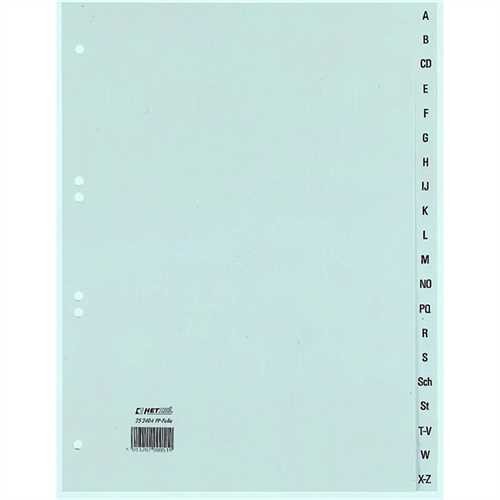 ReXel Register, PP, A - Z, 4fach Standardlochung, A4, volle Höhe, 20 Blatt, grau (1 Stück)