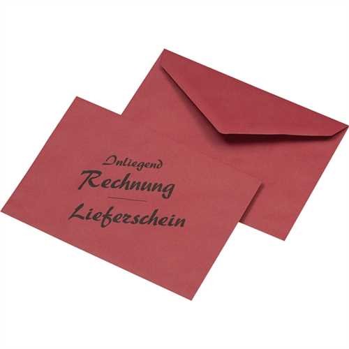 MAILmedia Briefumschlag, Rechnung/Lieferschein, ohne Fenster, gummiert, C6, 75 g/m², RC, rot (1.000