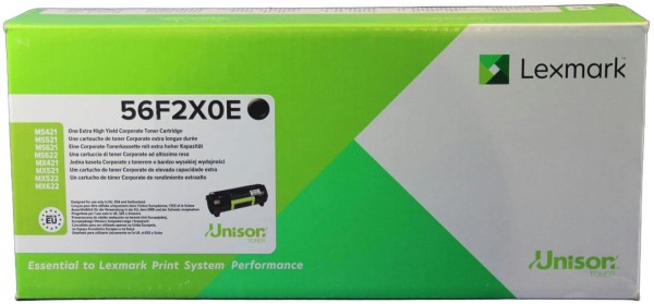 Lexmark 56F2X0E Schwarz Toner (MX522/622) ~20.000 Seiten für MS421 MS521 MS621 MX421 MX521