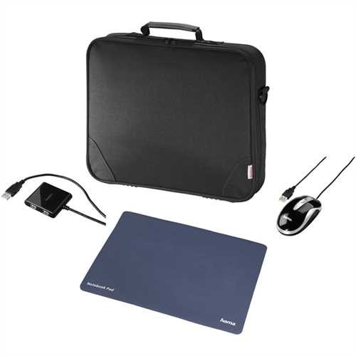 hama Laptoptasche Sportsline Basic, Set, Polytex, Diagonale: 39,12 cm, schwarz