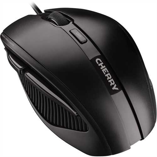 CHERRY Maus MC 3000, ergonomisch, optisch, 5 Tasten, mit Scrollrad, USB, schwarz