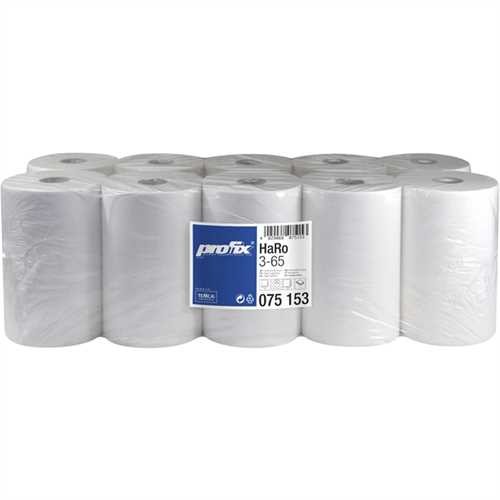 racon Papierhandtuch, Zellstoff, 3lagig, auf Rolle ohne Perforation, 22 cm x 65 m, weiß (10 Rollen)
