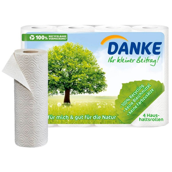 DANKE Küchenrollen 3-lagig, 4 Rollen