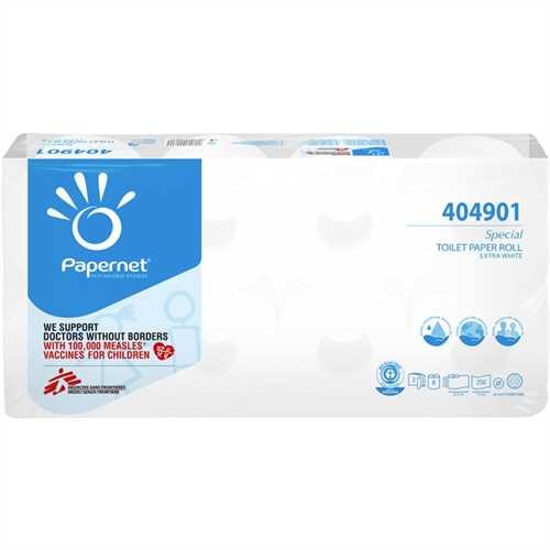 Papernet Toilettenpapier SPECIAL, 3lagig, auf Rolle, 250 Blatt, 9,5 x 11 cm, extraweiß (72 Rollen)