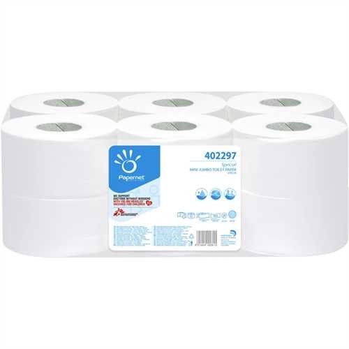 Papernet Toilettenpapier, Special Mini Jumbo, 2lagig, auf Rolle, 459 Blatt, weiß (12 Rollen)
