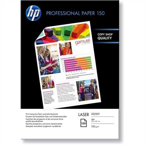 HP Laserpapier Professional, A4, 150 g/m², weiß, glänzend (150 Blatt)