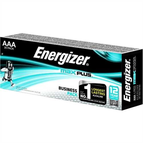 Energizer Batterie, MAX PLUS™, Alkaline, Micro, AAA, LR03, 1,5 V (20 Stück)