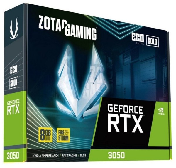 ZOTAC 8GB GeForce RTX 3050 Eco Solo Aktiv PCIe 4.0 x16 (x8)