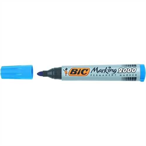 BIC Permanentmarker Marking™ 2000, Einweg, Rundspitze, 1,7 mm, Schreibfarbe: blau