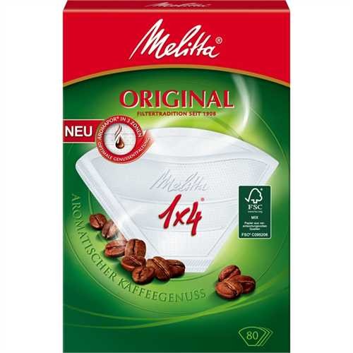 Melitta Kaffeefiltertüte, ORIGINAL, 1 x 4, weiß (80 Stück)