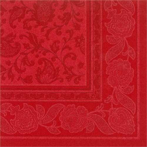 PAPSTAR Serviette, ROYAL Collection Ornaments, Tissue, 1/4 Falz, 40 x 40 cm, rot (50 Stück)