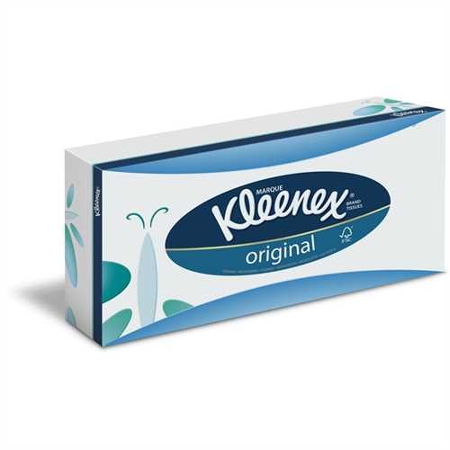 KLEENEX Kosmetiktuch, Standard, 3lagig, Spenderbox, 20 x 20 cm, weiß (72 Stück)
