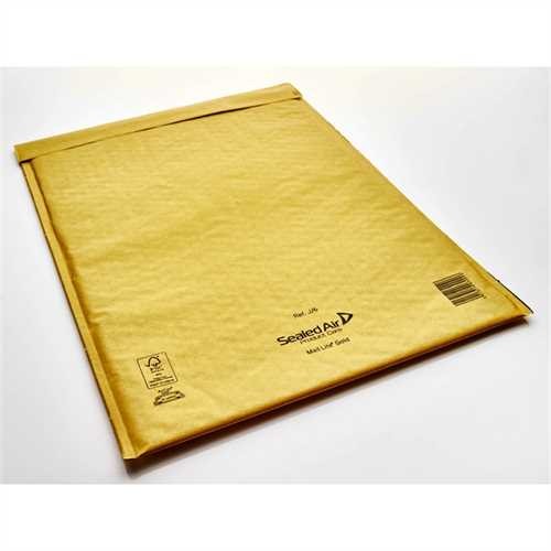 Mail Lite Luftpolstertasche, selbstklebend, Typ: J/6, innen: 300 x 440 mm, Kraftpapier, 80 g/m², gol