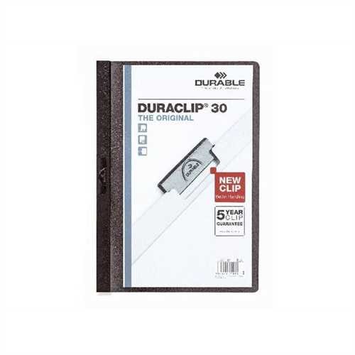 DURABLE Klemmmappe DURACLIP, Hartfolie, A4, für: 30 Blatt, schwarz