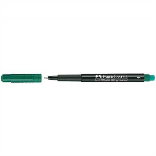 FABER-CASTELL OH-Stift MULTIMARK, F, permanent, 0,6 mm, Schreibfarbe: grün