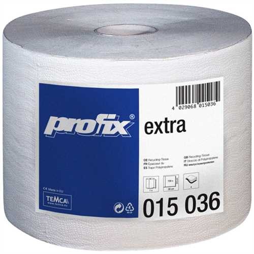 profix Wischtuch extra, Tissue, 4lagig, auf Rolle, 700 Tücher, 24 x 38 cm, weiß (2 Rollen)