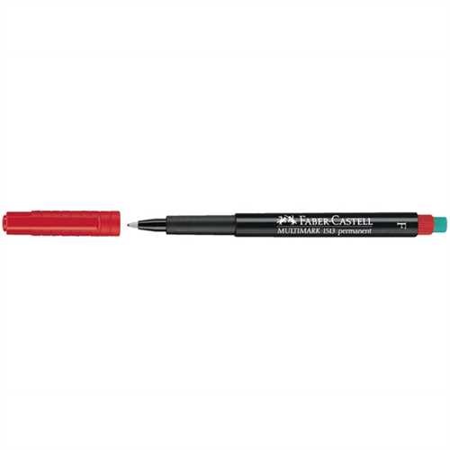 FABER-CASTELL OH-Stift MULTIMARK, F, permanent, 0,6 mm, Schreibfarbe: rot