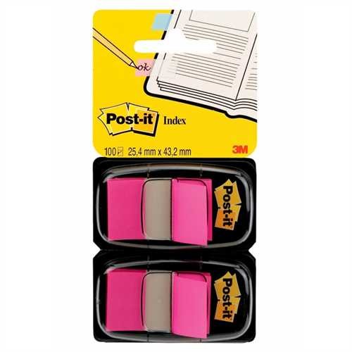 Post-it Haftmarker Index 680, 25,4 x 43,2 mm, pink, 50 Blatt (2 Stück)