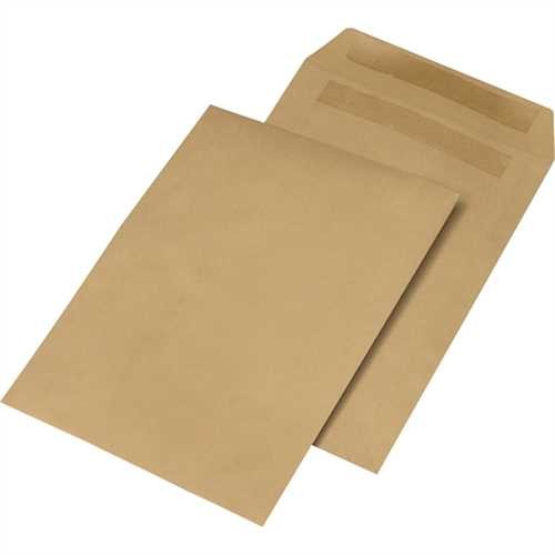 MAILmedia Versandtasche, ohne Fenster, selbstklebend, B4, 250 x 353 mm, 90 g/m², Natron, braun (50 S