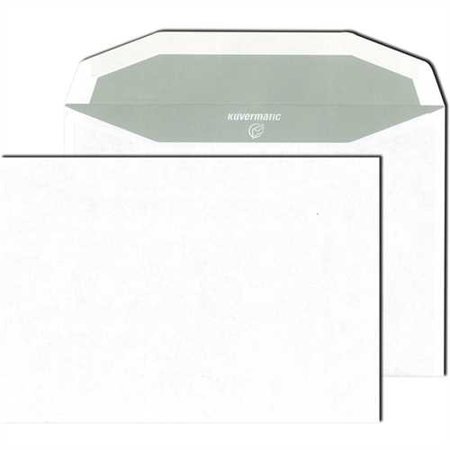 kuvermatic Kuvertierhülle, ohne Fenster, gummiert, C5, 229 x 162 mm, 75 g/m², Offset, weiß (500 Stüc