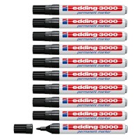 10 edding Permanentmarker, 3000, Rundspitze, 1,5 - 3 mm, Schreibfarbe: schwarz 10 edding Permanentmarker, 3000, Rundspitze, 1,5 - 3 mm, Schreibfarbe: schwarz