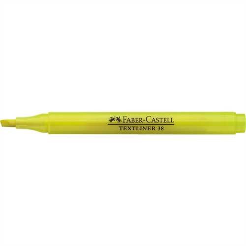 FABER-CASTELL Textmarker TEXTLINER 38, Schaftfarbe: in Schreibfarbe, transluzent, Schreibfarbe: gelb