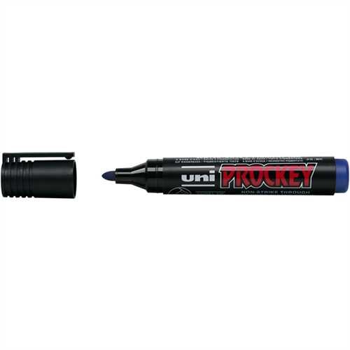 uni-ball Permanentmarker, PROCKEY, Rundspitze, 1,8 - 2,2 mm, Schaftfarbe: schwarz, Schreibfarbe: bla